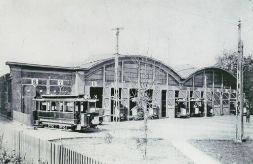 Straßenbahn-Betriebshof Bredeney am Alfredusbad um 1911
